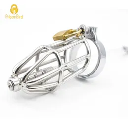 Beauty Items CHASTE BIRD New Male Metal Stainless Steel Chastity Device Cock Cage Penis Belt With Ring Adult sexy Toys BDSM A311