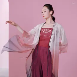 Scen Wear Fairy Chinese Dance Costume Hanfu Women Classical Tops Folk Dancewear Practice Clothes JL3387