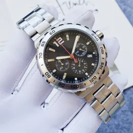 Mens Watch Designer Luxury Watch Size 44mm Multifunktion Quartz Movement rostfritt stål gummiband automatisk lysande orologio. Watches for Men Watch