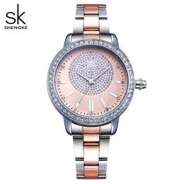 Shengke Bracelet Women Watch New Quartz Top Brand Luxury Fashion Crystal Wristwatches Ladies Gift Relogio Feminino238V