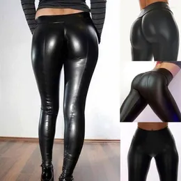 Kadın Taytlar Kadın Pantolon Strong S-XL Swearpants Islak Görünüş Bulift Deri PV Sıska Pantolon Ropa Mujer