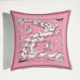 Cuscino di alta qualità Throw Home Ofiice El Decor Women Almofada Cover Pink Romantic Gift Love Horse Federa in velluto