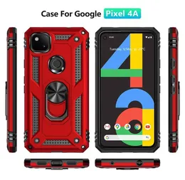 Armor Cases For Google Pixel 6 7 Pro 5 5a 6a 4 3A XL 4A 5G Case Magnetic Ring Holder Kickstand Hard Cover1431307