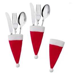 Christmas Decorations Hat Tableware Bag Knife And Fork Cover 2022 Xmas Home Decoration Kitchen Accessories