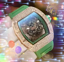 Montre de Luxe Quartz Fashion Mens Womens Watches Auto Date Skeleton Diamonds Ring Watch 고무 벨트 유명한 로고 선물 손목 시계 Orologio di lusso