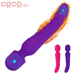 Produkty kosmetyczne Cocolili ogrzewanie dildo wibrator Magic Wand Av Stick Soft Silikon Multi-Speed ​​G-Sopt Masaż Seksowne zabawki dla kobiet