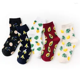 Men's Socks China Fashion Fresh Fruits Lemon Avocado Pineapple Cherry Blueberry Orange Gardenias Banana Flamingos Plumerias