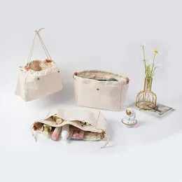 Torby kosmetyczne przenośna torba pasująca do różnych marki organizator bawełniany wkładka z przedziałem do torebki Wewnętrzna torebka
