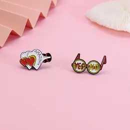 Cute Brooches Pin for Women Kids Fahsion Jewelry Shirt Coat Dress Bag Decor Metal Enamel Pin Accessories Yes No Eyes