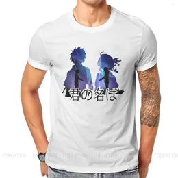 Mens t Shirts Your Name Anime Kimi No Na Wa Shirt Men Ofertas Big Size Crewneck Tshirt Cotton Graphic Streetwear