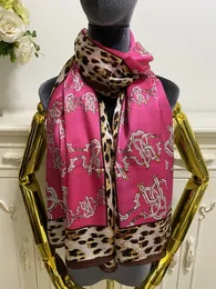 Women's scarf 100% silk material print letters leopard grain pattern beautiful scarves shawl size 180cm -65cm