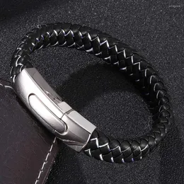 Bangle masculino de jóias de jóias cor corda branca de couro preto de nylon misto pulseira de aço inoxidável