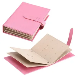 Креативные серьги для хранения коробки с кронштейном на дисплее подставка для портативной ювелирной сумки складная книга форма