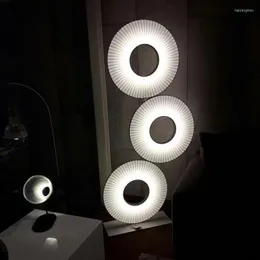 Golvlampor modern minimalistisk konstcirkel vardagsrum dekor lampa varm vit dimning led ljus skugga atmosfär akryl inomhus fixtur