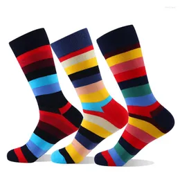 Men's Socks Moda Socmark Brand 2022 Fashion Long Men Combed Cotton Colored Striped Funny Wedding Business Happy Gift