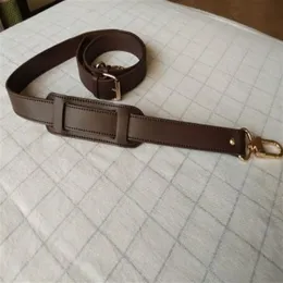 2 5 cm bred crossbody -rem ersättning justerbar väska tillbehör guld hårdvara riktig läder brun färg263q