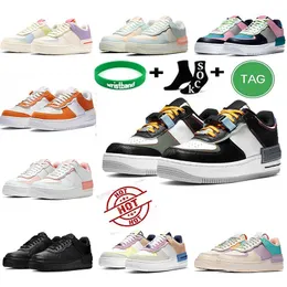 Fashion Shoes Designer Air''forces Sneakers Women's Shoe Top-quality Men Sneaker Casual Patchwork Platform Trainer Lace-up Trainers Leather Solid White Black
