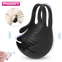 Sk￶nhetsartiklar Phanxy Penis Ring Vibratorer f￶r m￤n F￶rsena Ejakulation Male Masturbator Sexyules Toys Massager Erotiska varor Vuxna