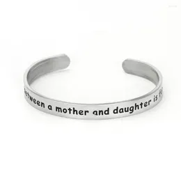 Bangle 12PC Engraved The Love Between A Mother & Daughter Is Forever Open Cuff Stainless Steel Jewelry Gift For Mom Mother's Day