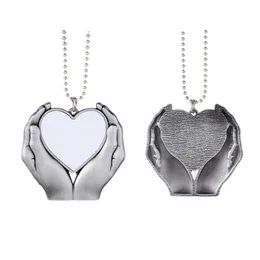 Sublimation Big Wings Necklaces Pendants Decorations Blanks DIY Car Pendant Heat Press Angel Wing Rearview Mirror Decoration Hanging Charm Ornaments RRA770