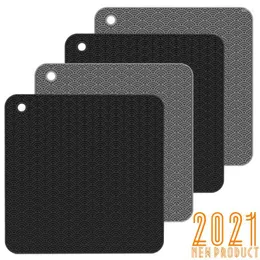 Table Mats 18cm Round/Square Heat Resistant Silicone Mat Drink Cup Coasters Non-slip Pot Holder Placemat Kitchen Accessories