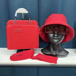 Sacola de grife e conjunto de óculos de chapéu de caçamba Bolsas de ombro femininas de marca famosa Bolsa de couro do plutônio Crossbody bolsa Steve Bolsas de mão