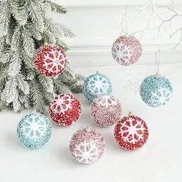 Decoración de fiesta, bolas colgantes de Navidad de 8CM, bola de diamantes de imitación con purpurina de lentejuelas, colgante de espuma ligera para árbol de Navidad, decoración del hogar para el año, Navidad