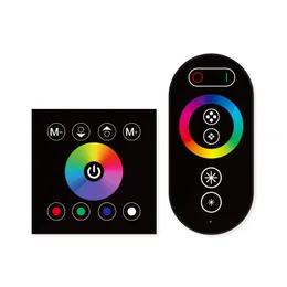 Single CCT RGBW Wall Mounted Touch Panel Controller Glass Dimmer Switch Controller with 6 keys remote control for LED Strips Lamp DC12V-24V