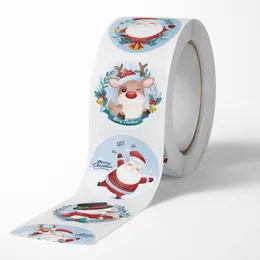 Cartoon Merry Christmas Sticker Santa Adhesive Decorative Stickers for Xmas Gifts EnuLt Seals Cards Packages RRD48