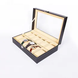 12 brązowe zegarki z brązowymi zegarkami wyświetlacz pudełka do przechowywania gniazda bransoletki Uchwyt obudowy Pojemnik biżuterii