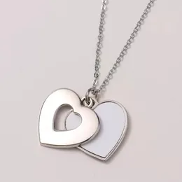 Smycken personliga runda älskare halsband gynnar sublimering blanker älskar snidade klavikelkedja diy värmeöverföring hjärtformad rrc657