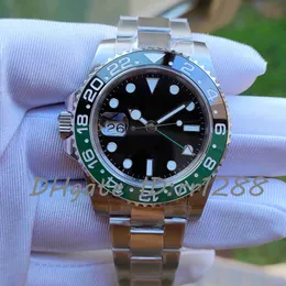 BP Factory Left-Hand Hand Hand GMT Watches V2 Version 126720 Cal.2813 Funktion Justera Hour Hand Green Ceramic Bezel 40mm Super Luminous Men's armbandsur