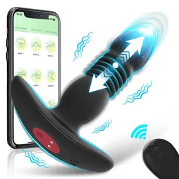 Kosmetyki Bluetooth Teleskopic Butt Butt Wtyczka Anal Anal Bezprzewodowa aplikacja bezprzewodowa Odległość Ass Seksowne zabawki dla kobiet przyjemność mężczyzn Buttplug Prostate Massager