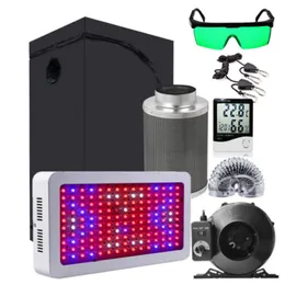 Växande lampor System Plant Tent Room Complete Kit Hydroponic LED Grow Light with Carbon Filter Air Fan