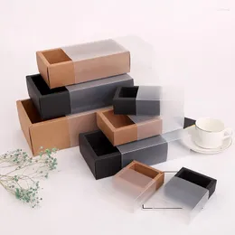 Gift Wrap Brown Paper Box Packing Se genom l￥df￶nstret