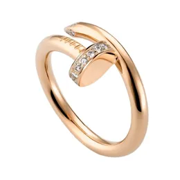 Pierścień projektanta paznokci dla kobiet/mężczyzn złota pierścionki Carti Wedding Połączka luksusowa biżuteria Akcesoria tytanowe stal złota nigdy nie zanika