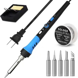 New temperature regulating 60W electric soldering iron with switch 110V 220V welding gun maintenance