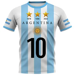 Поклонники вершины Tees Cloocl DIY номер Argentina Flag Tshirt Fashion 3D Printed с коротким рукавом с представленными футболками повседневная активная одежда летние вершины 221228