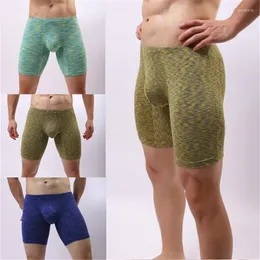 Underpants 6 Color Men Printed Boxer Shorts Men's Casual Long Panties Male Fashion Loose Underwear