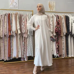Etniska kläder Eid Chiffon Abaya Dubai Turkiet Islam Arabiska muslimska Long Hijab Elegant Modest Dress Robe Longue Dresses for Women Vestido