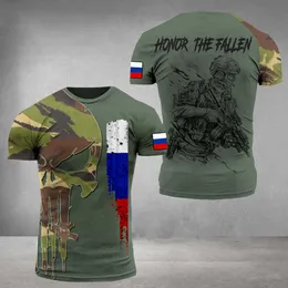 Men's T-shirts Vintage Russian Flag 3D Print Summer Russia Veteran Streetwear O-Neck Short Sleeve Loose T Shirt Men's Clothing