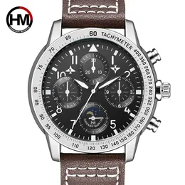 Новые Quartz Watch для Man крупные пилотные спортивные часы декоративные маленькие циферблаты повседневные кожаные наручные часы 2256256f