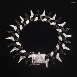 Link bransoletki moda hip hop19mm cierń Miami kubańska bransoletka lodowana mikro preparowana sześcienne łańcuch