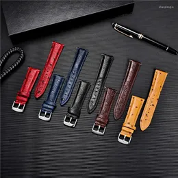Watch Bands Fashion Ostrich Pattern Watchbands Genuine Cowhide Leather Straps 18mm 20mm 22mm Replacement Belts Quick Release Band