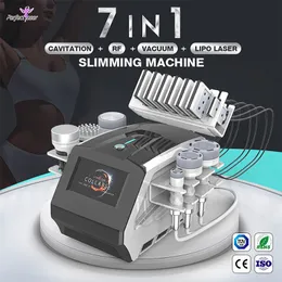 7 In 1 Lipo Laser Slimming Machine Cavitatie 80K Ultrasone RF Wrinkle Verwijder lichaamscontouren Huid Verjonging 2 jaar garantie