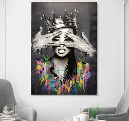 Portrait Picture Canvas Painting Figure Wall Art Graffiti Home Decor Abstract Women Pictures Bansky art Posters and Prints4252015