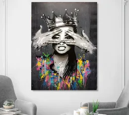 Portrait Picture Canvas Painting Figure Wall Art Graffiti Home Decor Abstract Women Pictures Bansky art Posters and Prints5544751