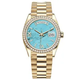 Womens Watches Sapphire Crystal Automatic Mechanical Red Gold Diamond Bezel Girl Watch Gift