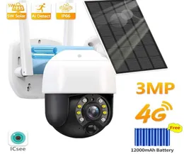 Andere CCTV -Kameras 4G SIM -Karte Solar IP -Kamera 3MP Outdoor Security Protection CCTV Video Überwachung wiederaufladbarer Akku 724 LO1300812