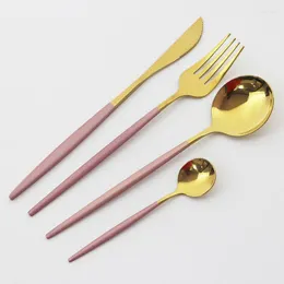 Geschirr Sets 30PCS Portugiesisch Stil Messer Gabel Set Utensilien Für Küche Luxus Besteck Edelstahl Löffel Steak Home Gadgets